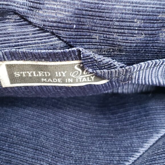 Styled by Simon Bag Navy Beaded Clutch Purse Evening Made in Italy Vintage - Picture 4 of 6